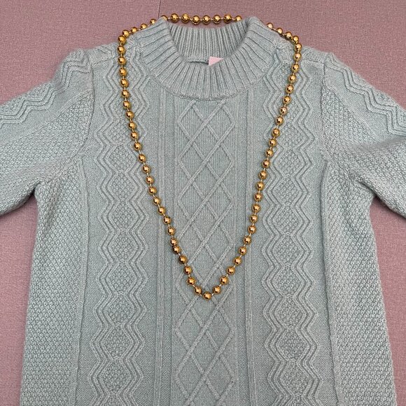 3 pack women's golden large beaded decorative necklace and sweater necklace bund - Picture 3 of 4